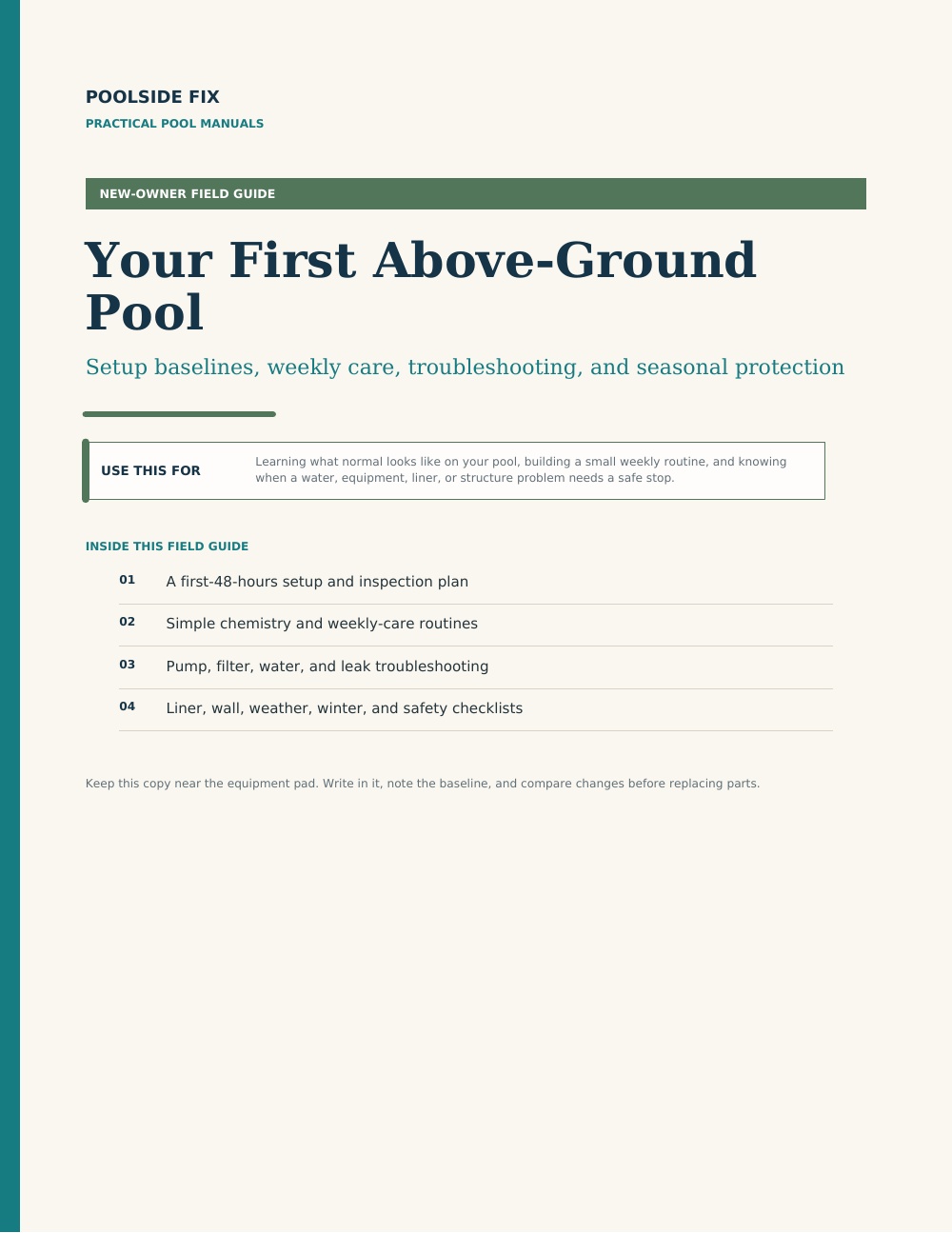 Your First Above-Ground Pool guide cover