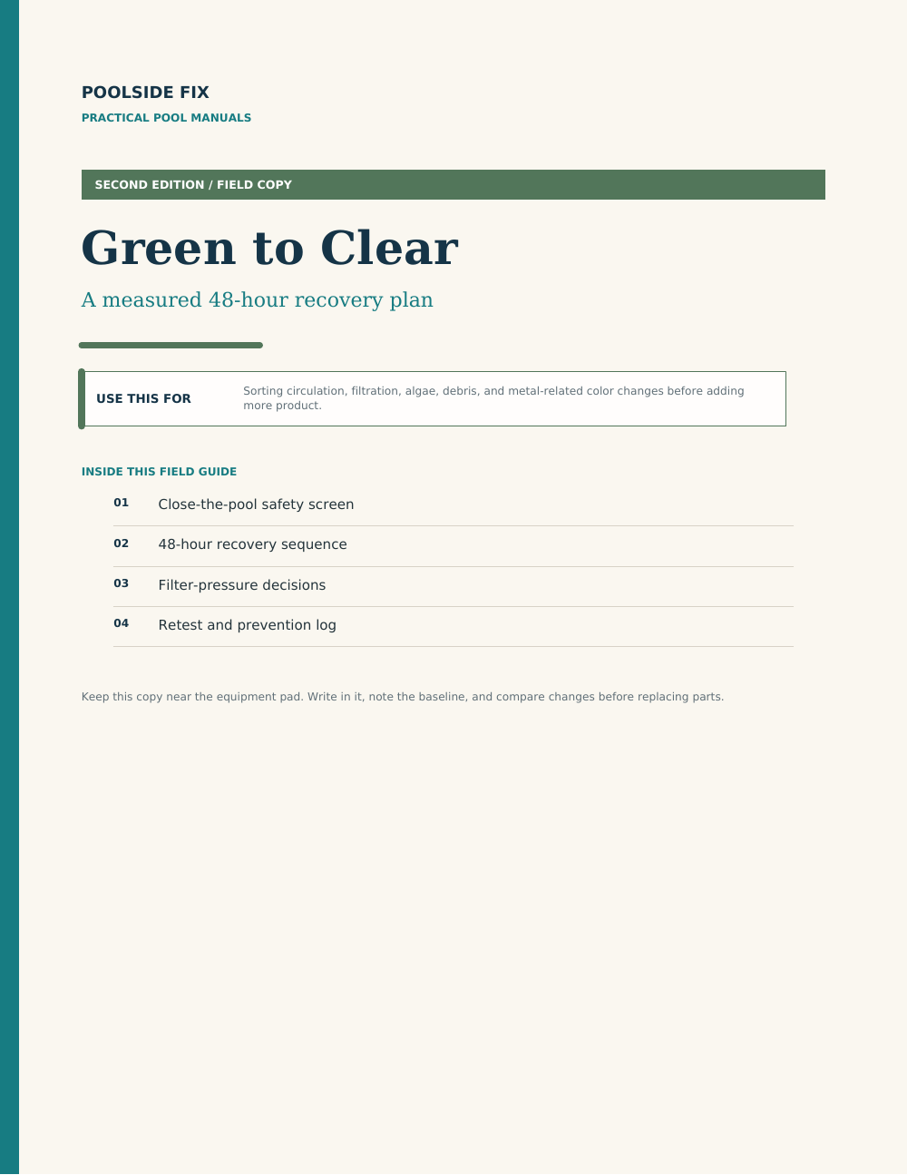Green to Clear guide cover