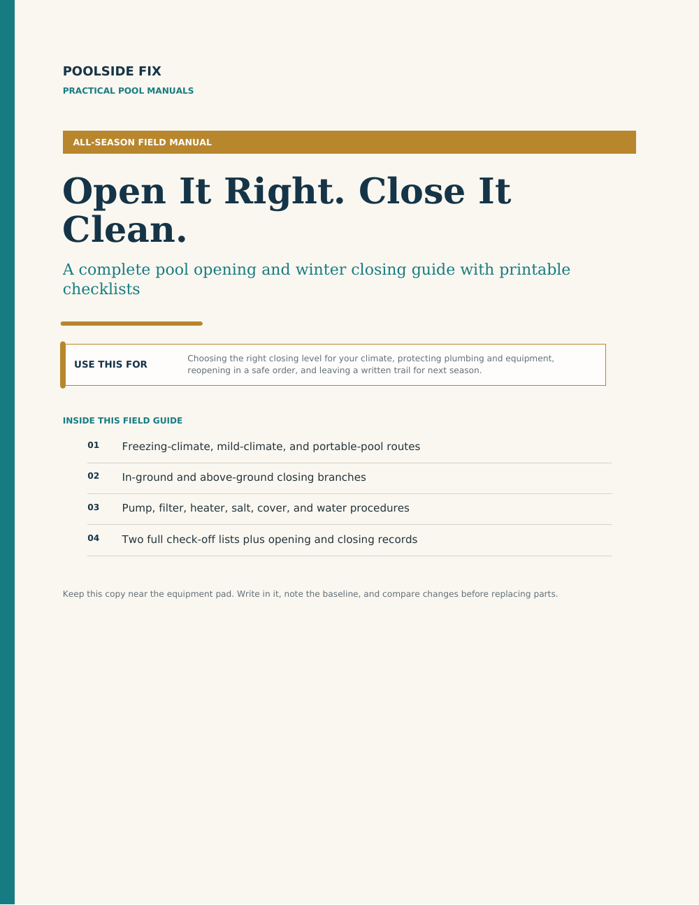 Open It Right. Close It Clean. guide cover