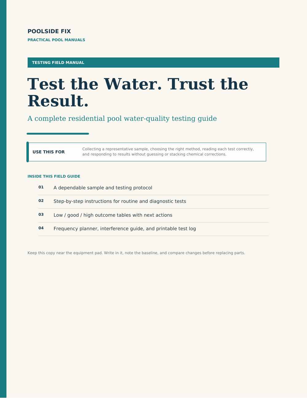 Test the Water. Trust the Result. guide cover